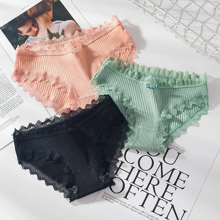 Hot Sexy Ladies Underwear Woman Panties Fashion Lace Briefs High Quality Cotton Low Waist Cute Women Underwear Lingerie NS9066