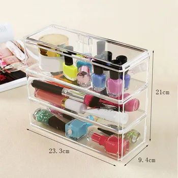 

Wholesale Acrylic Makeup Organizer Jewelry Display Boxes Bathroom Storage Case Transparent Eyelash Storage Z381