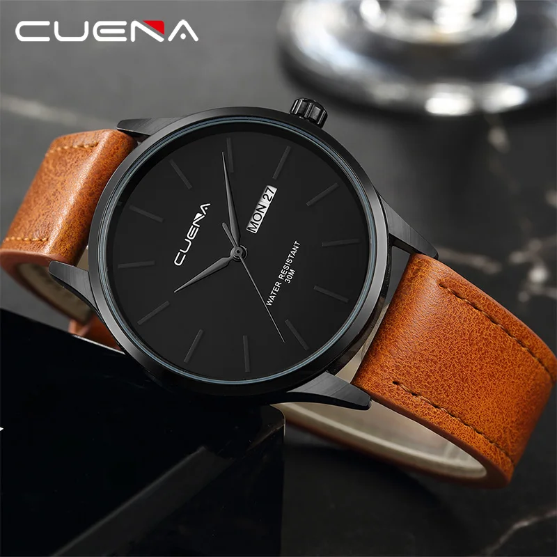 Мужские часы Hodinky Relojes модные простые деловые высококачественные с кожаным