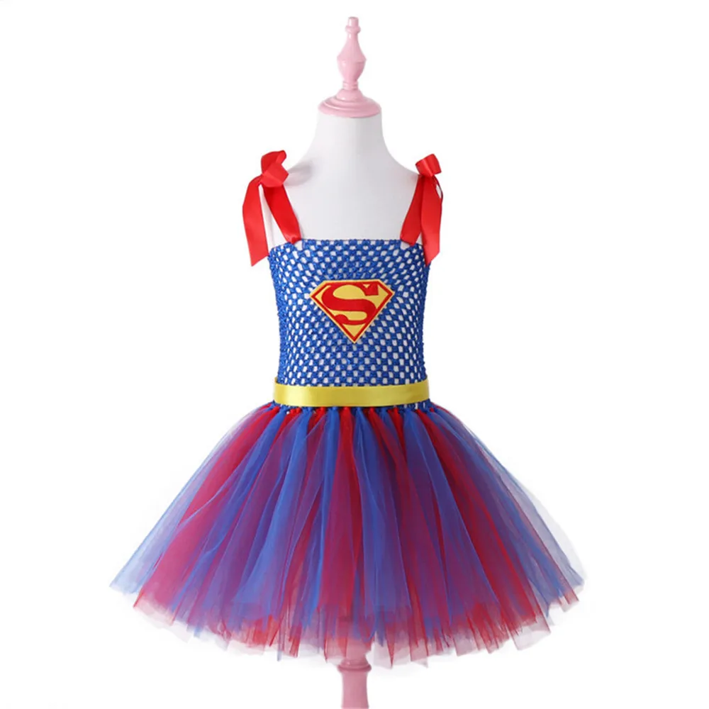 

Super Hero Tutu Dress Halloween Birthday Party Costume Batman Superman Baby Girl Tutu Dress Photo Props