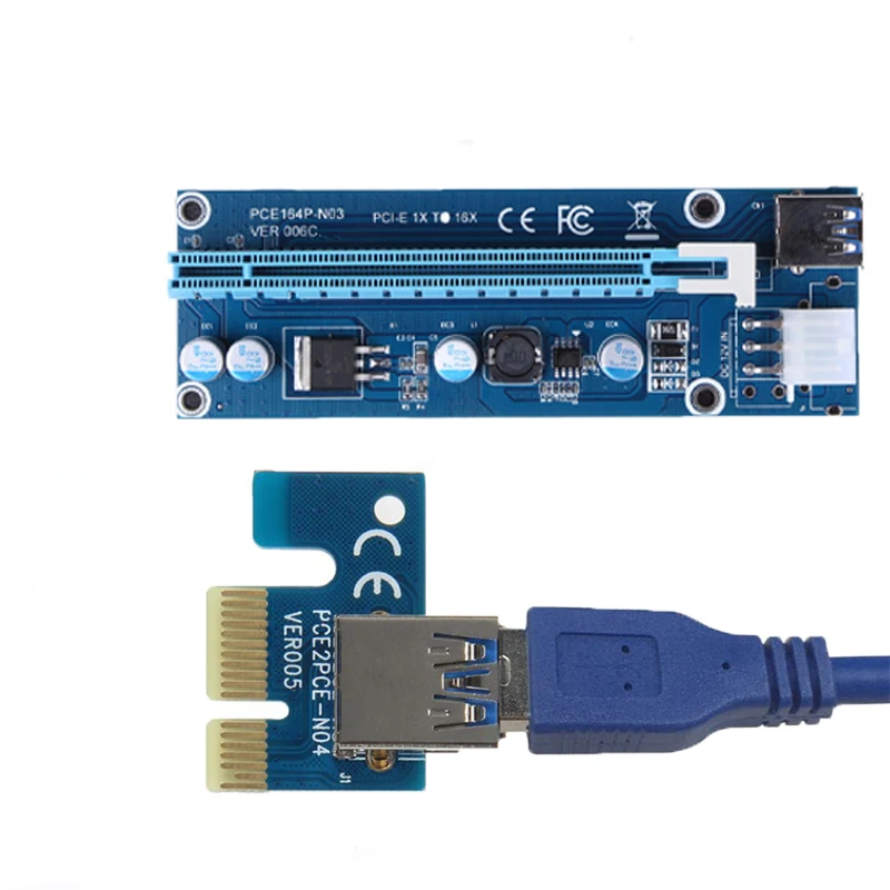 60 см pci e riser PCI Express 1X к 16x Extender Riser Card с USB3.0 кабель sata 15pin 6pin Мощность для видео карты