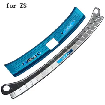 Car accessories Stainless Steel Rear Bumper Protector Sill Trunk Tread Plate Trim for MG ZS 2017-2018 Car styling high quality stainless steel rear windowsill panel rear bumper protector sill for hyundai tucson 2015 2016 2017 2018 car styling