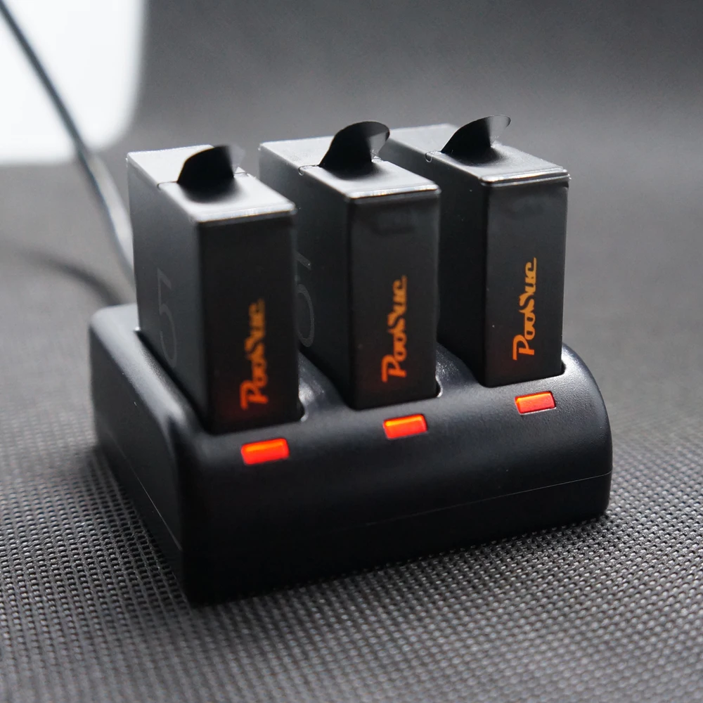 3x hero 7 battery 1600mAh AHDBT 501 bateria for Gopro7 batteries+ 3