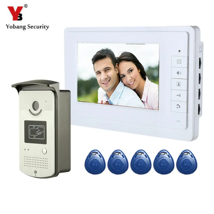 ##BUY YobangSecurity RFID Access Control Camera 7 Inch Video Doorbell Door Phone Monitor Speakephone Intercom System For Home Security