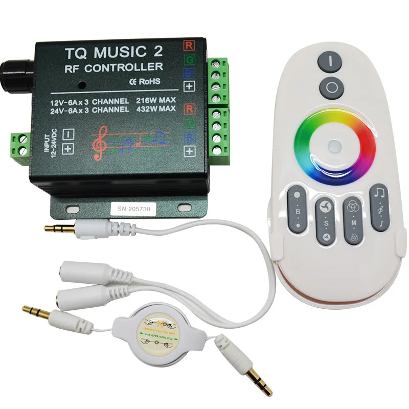 DC12V 24 V 18A 3 канала TQ Музыка 2 RGB светодиодный пульт дистанционного управления Музыка Аудио Управление для SMD 3528 5050 5630 светодиодный полосы света