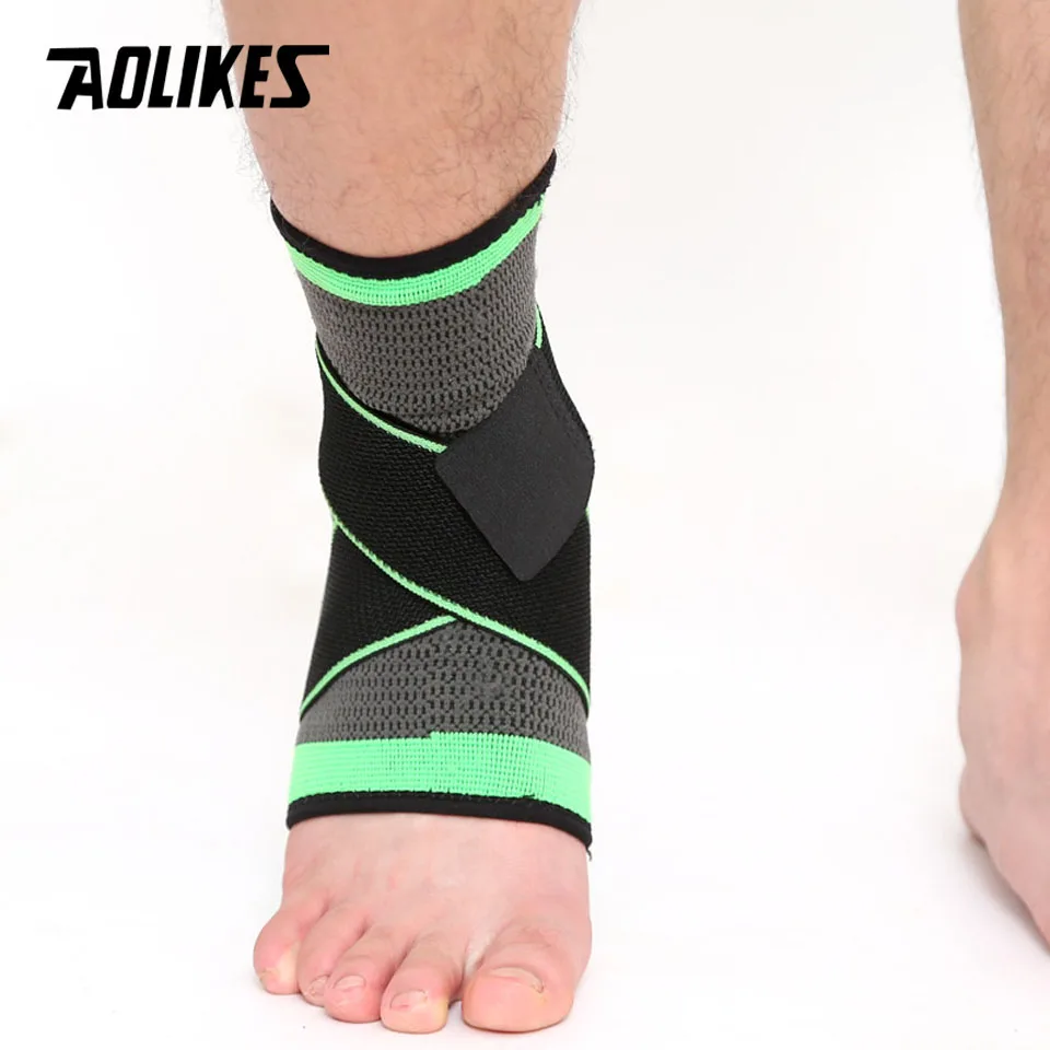 AOLIKES 1 PC Sports Ankle Brace Compression Strap Sleeves Support 3D Weave Elastic Bandage Foot Protective Gear Gym Fitness 4