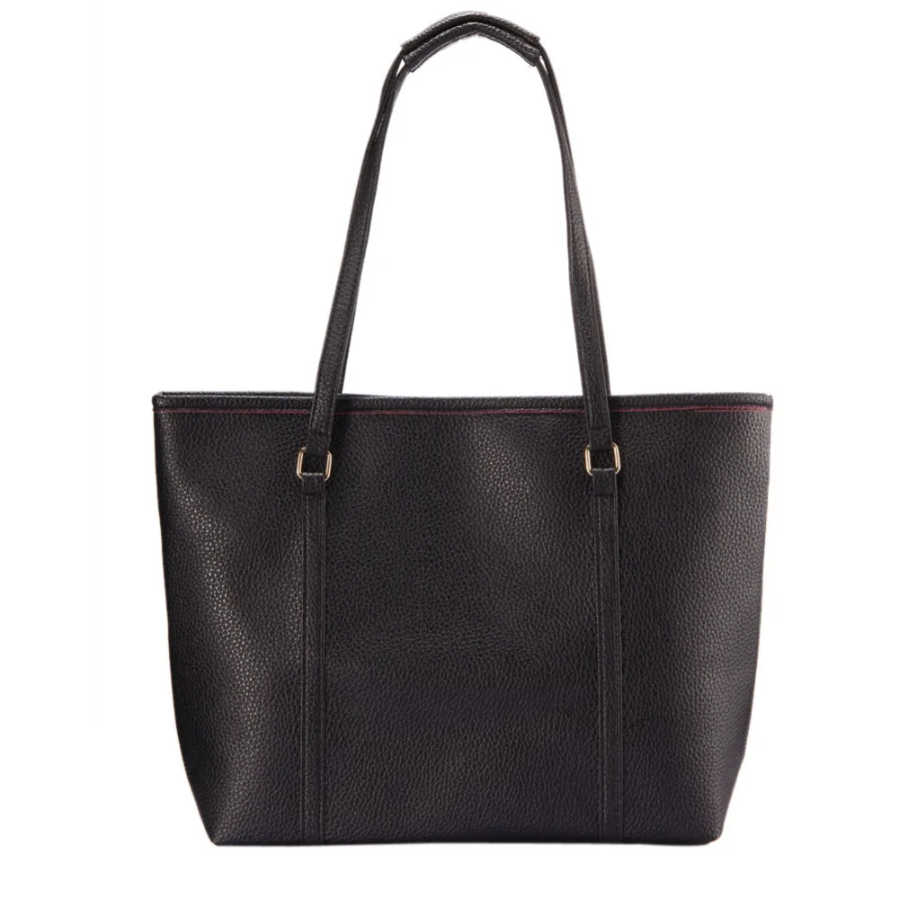 Simple Black Women Bag Handbag Pure Color Elegant Large Capacity Women