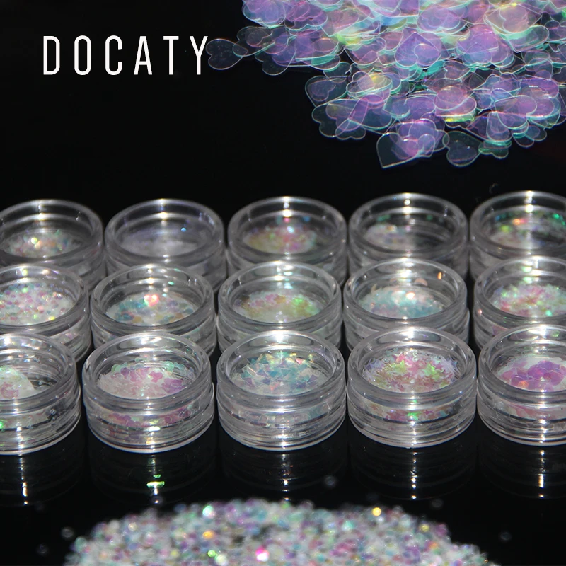 Docaty хромовые пигментные листы для дизайна ногтей украшения хамелеонов 3D сделай
