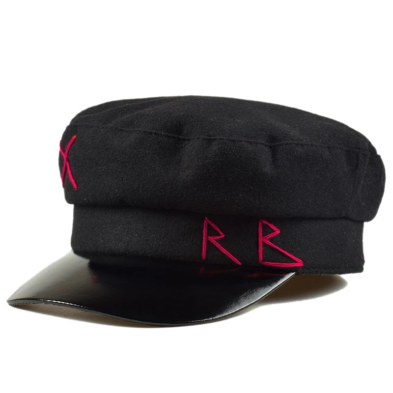 Модные высококачественные армейские кепки для женщин и мужчин, трендовая плоская кепка, весенне-осенняя Кепка для газетчика, старинная буква с вышивкой