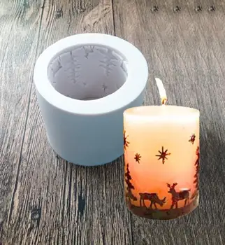 

Christmas Fondant Star Deer Cake Mould Candle Handmade Soap Silicone Cake Mould