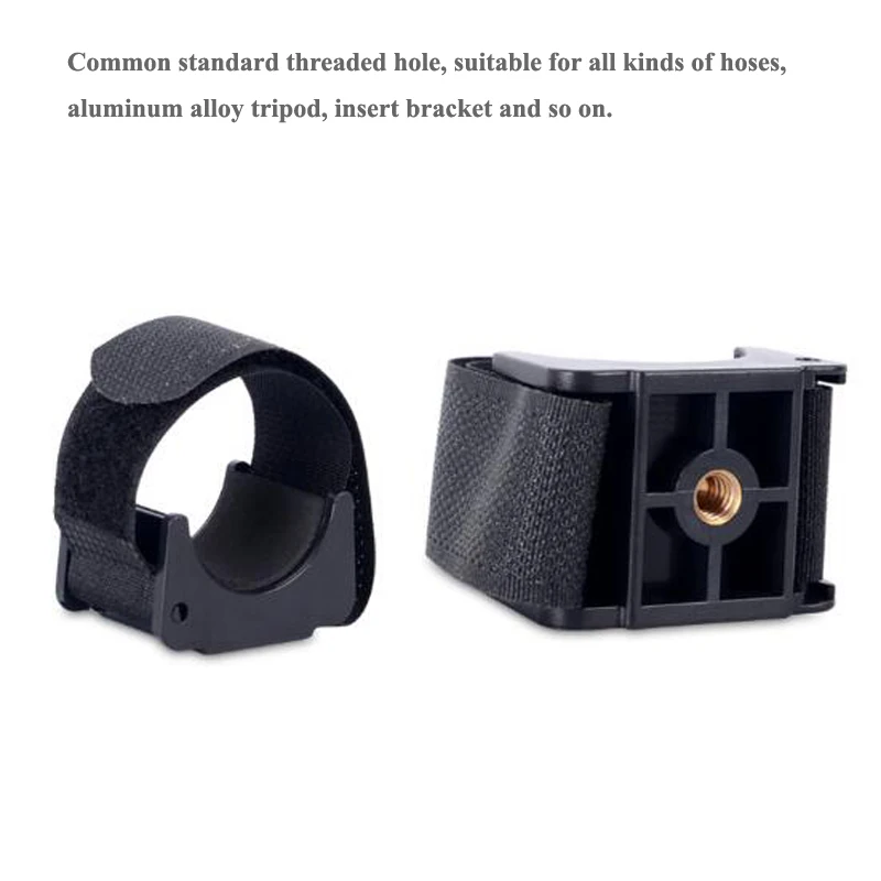 Flashlight Holder U Type 1/4 Threaded hole diameter 6mm Screw Magic Tape Clip for Fishing Lamp Flashlight Mount Camera Bracket