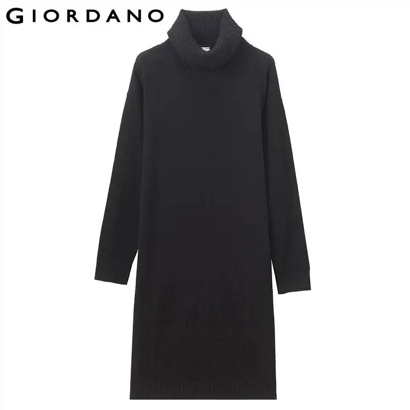 Giordano женское трикотажное платье с высоким воротом|Платья| |
