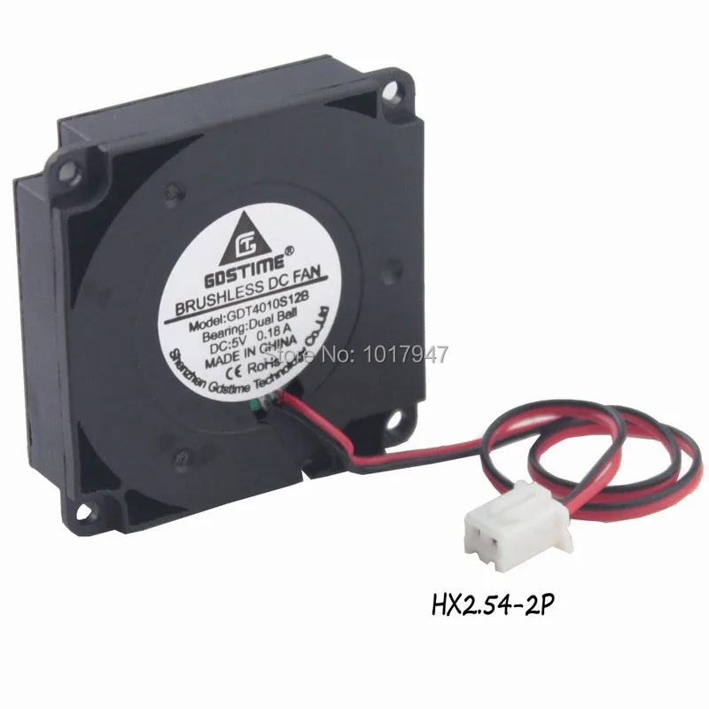 

5Pieces Gdstime 5V 2Pin 4cm 40mm x 10mm Mini DC Brushless Turbine Cooling Blower Fan