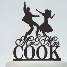 Акриловые кантри Свадебный Торт Топперы танцевальные пары на заказ Жених невесты имя музыка прием гостей в доме невесты украшения