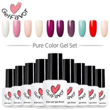 Gelfavor 4/6/8/10/12/24 шт./лот Однотонная Одежда УФ гель лак для ногтей светодиодный Гель-лак вымачивать праймер! полупостоянная нейл-арта Маникюр