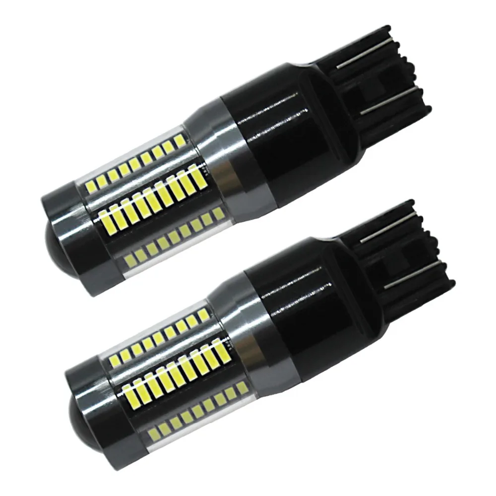 Современный Автомобильная фара DRL 66 W 4014 66SMD Противотуманные фары H7 T20 7440 7443 1156 1157 7000LM белого и красного цветов хода Включите одиночные огни