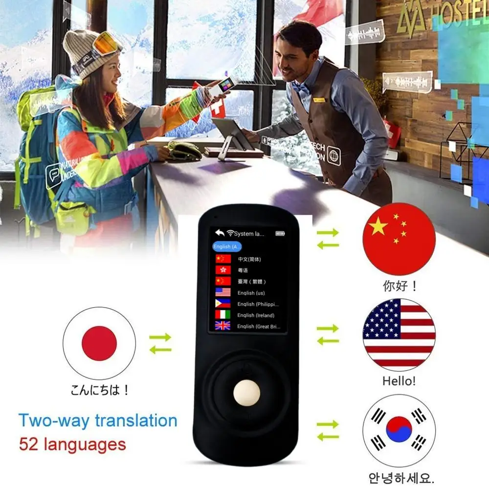 10pcs 68 Languages Smart voice translator English Japanese Korean French Russian German Chinese Spanish Travel translator