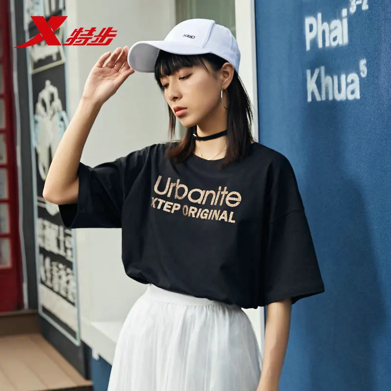 

881228019306 xtep women t shirt urban life women breathable casual summer top loose t-shirt for women