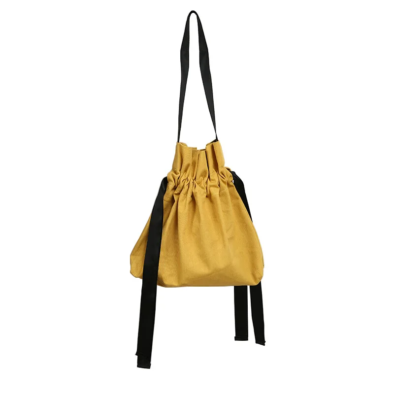 

High quality Casual Fold Bucket Bags Women Pleated Shoulder Polyester Big Shopping Tote Designer Crossbody shopping Bag Canvas