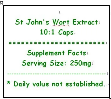 1 pack St John's Wort Extract 10:1 caps 500mg x 400pcs free shipping |