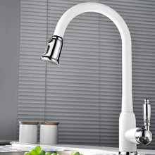 Новое поступление высокое качество латунь белый и хром горячей и холодной однорычажный кухонный кран смеситель кухонный