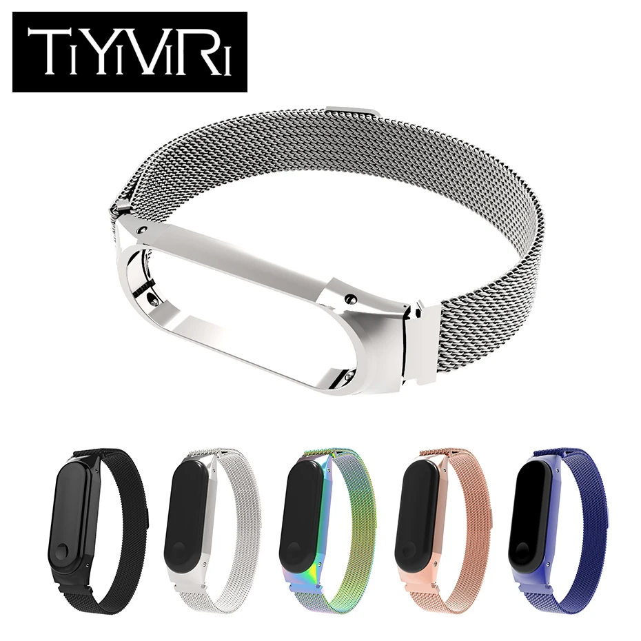 

Mi band 3 Strap Metal Stainless Steel Magnetic mi band 3 Bracelet For Xiaomi Mi band 3 Accessories Wristbands MiBand 3 strap