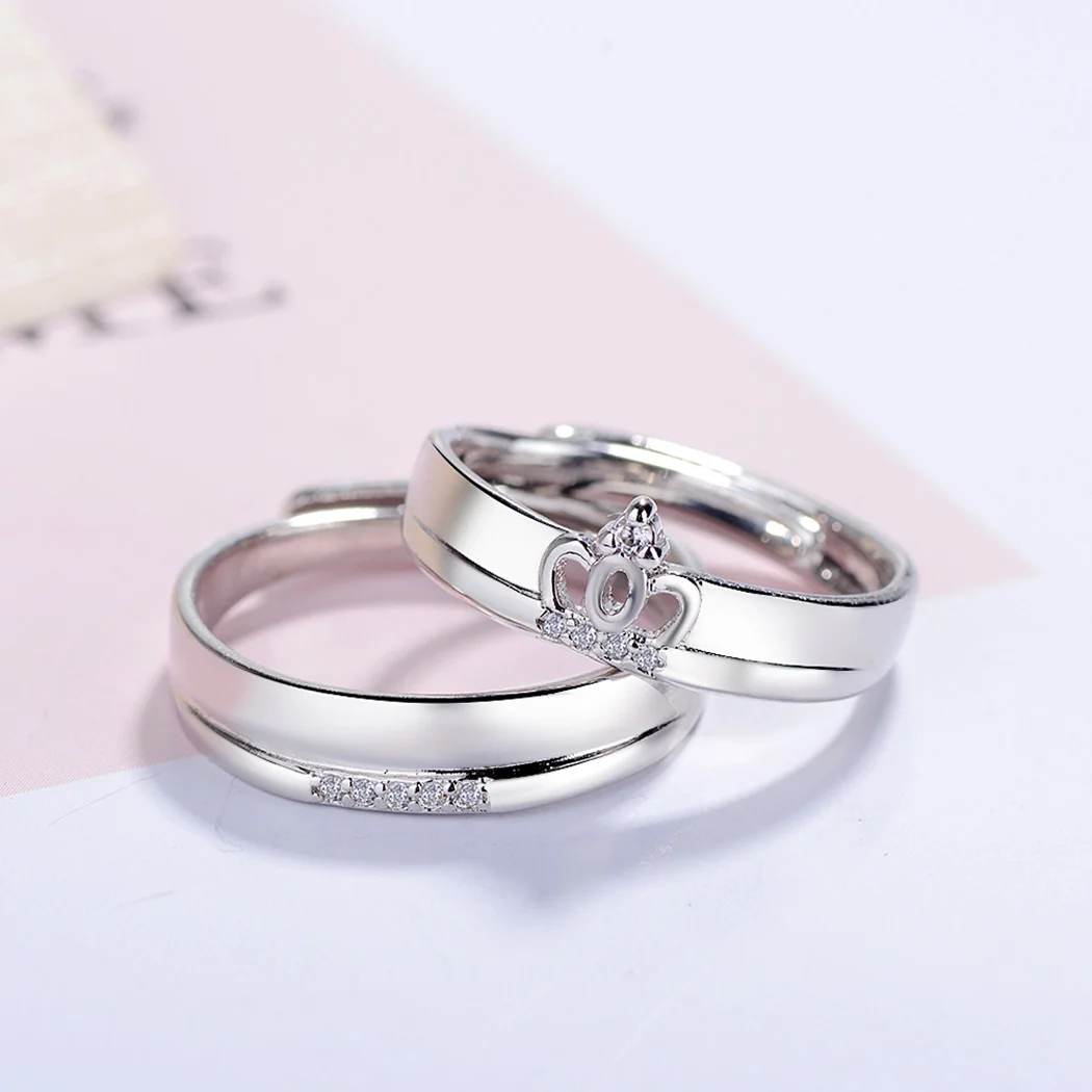 

Todorova Zircon Adjustable Silver Couple Rings Wedding Rings for Women Engagement Ring Men Bague Femme Anillos Mujer Aneis