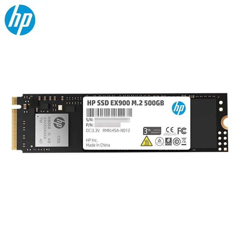 Внутренний твердотельный накопитель HP SSD 500 Гб EX900 M.2 nvme m2 3D TLC NAND макс. 2100 Мбит/с SATA