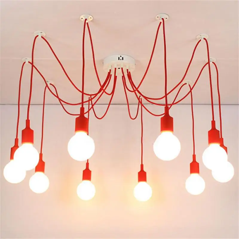 

10 Heads E27 Silicone Lamp Holder Pendant Lighting AC 90V-260V Vintage Style Pendant Lights For Bedroom Kid Night Lamp