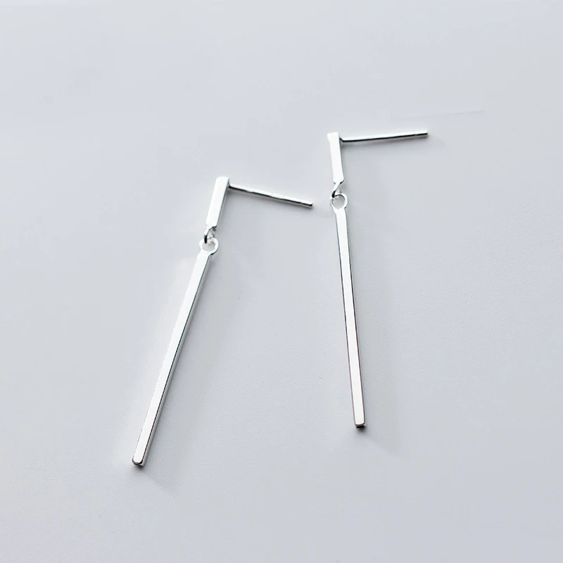 

MloveAcc Authentic 100% 925 Sterling Silver Tassel Stick Bar Stud Earrings Xmas Gift for Teen Girls Women