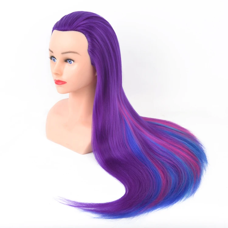 24"Mannequin Head Hair Yaki Synthetic Maniqui Hairdressing Doll Heads