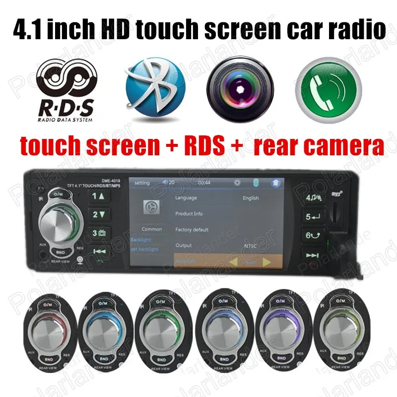 

Free Shipping Car MP5 Players Stereo FM Radios Aux bluetooth RDS touch screen support Rear View Camera 4.1" TFT HD Digital