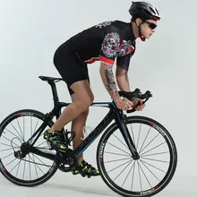 BOESTALK ghost mask cycling suit 2019 summer men short sleeve cycling Jersey+bib shorts roupa ciclismo feminina bike clothing