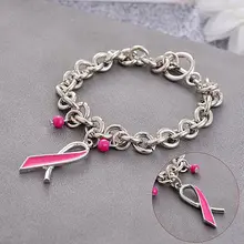 OPPOHERE браслет под старину для женщин, раковые молочные раковые браслеты с розовой лентой