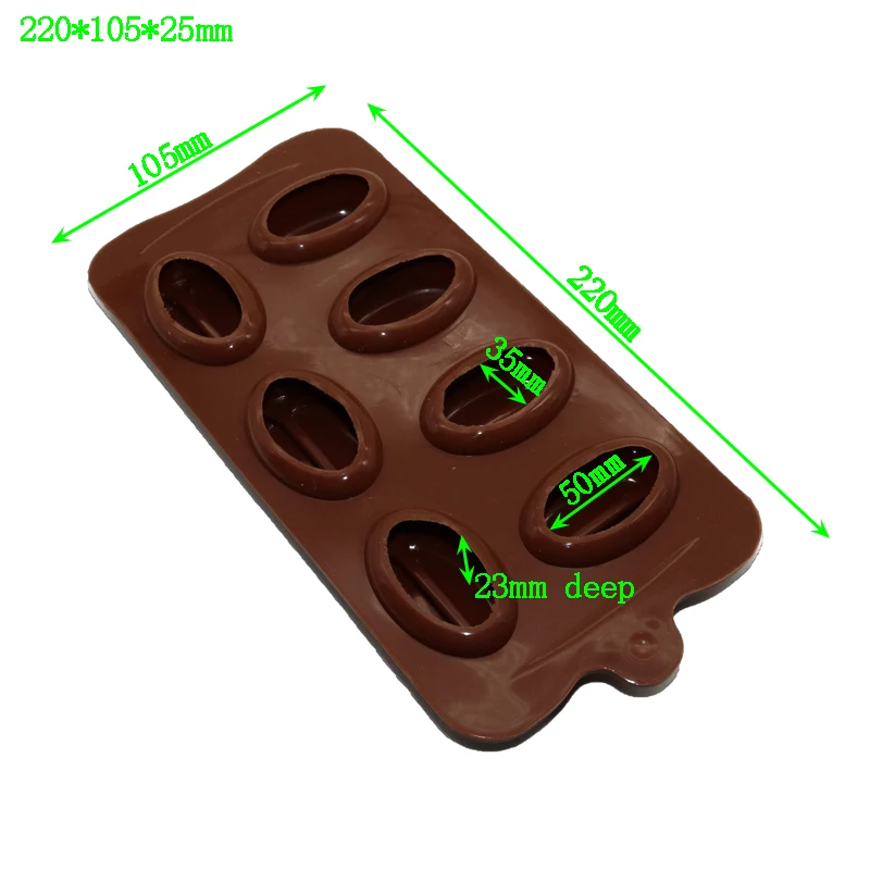 7 силиконовая форма с кубиками шоколадный кофе инструменты Кухонная печь запеченные продукты кофе Bean Торт украшения инструменты формовые De силиконовые
