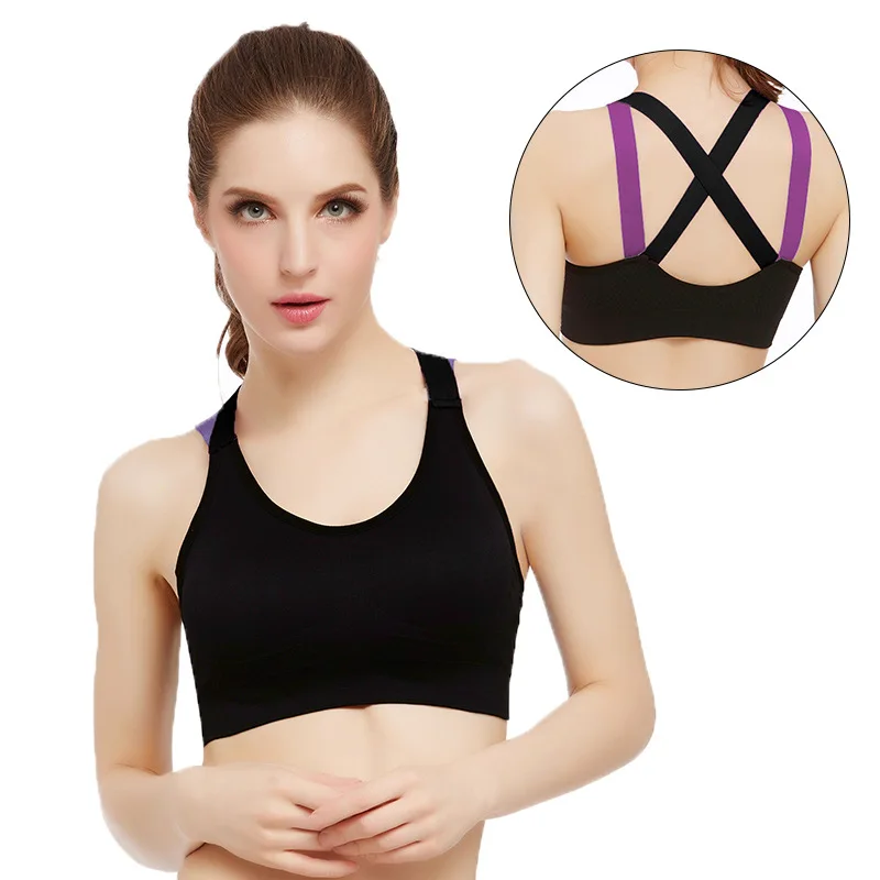 

2018 Women Sexy Fitness Yoga Push Up Sports Bra Gym Running Padded Professional Shockproof Quick Dry Tank Top Plus Size Bra