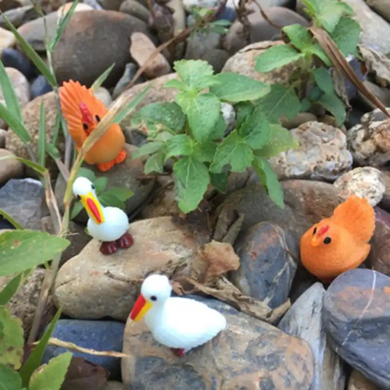 Zocdou 2 peças galo vermelho galinha chook aves fazenda diy modelo pequena estátua pequena estatueta artesanato figura ornamento miniaturas