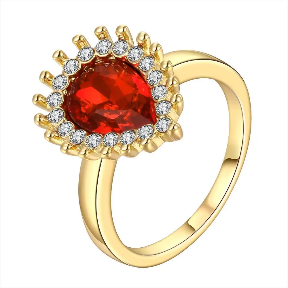 R561 Wholesale High QualityNickle Free Antiallergic New Fashion Jewelry 18K Real Gold Plated Ring For Women