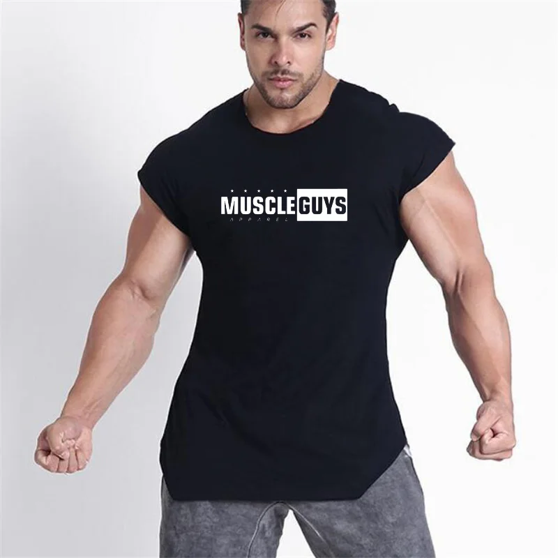 Бренд Muscleguys, новинка, модный мужской жилет, бодибилдинг, повседневная безрукавная футболка для фитнеса, японские топы с рукавами, мужской жилет для тренажерного зала