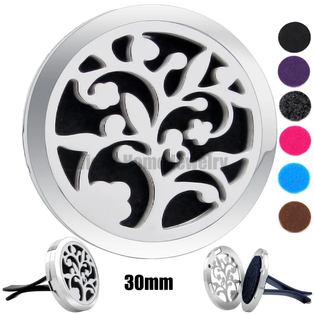 Flowers 30mm 316L Stainless Steel Essential Oil Car Locket Aroma Car