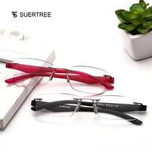 SUERTREE очки для чтения, женские, мужские, бескаркасные, ультралегкие, по рецепту, очки для чтения, модные, с антибликовым покрытием, BM111