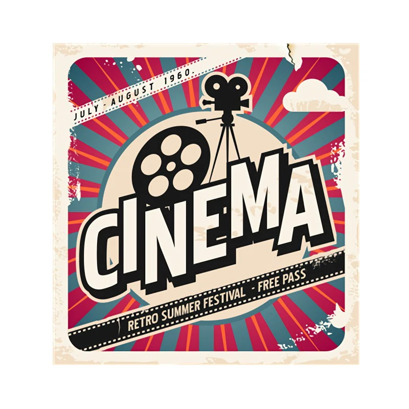 

Cinema Plaque Vintage Metal Tin Signs Home Bar Pub Decorative Metal Plate Movies Wall Stickers Iron Film Art Poster 30*30cm N220