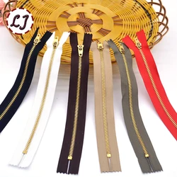 Set of 6 Black Copper Zippers with Auto Lock for Sewing and Craft Accessories