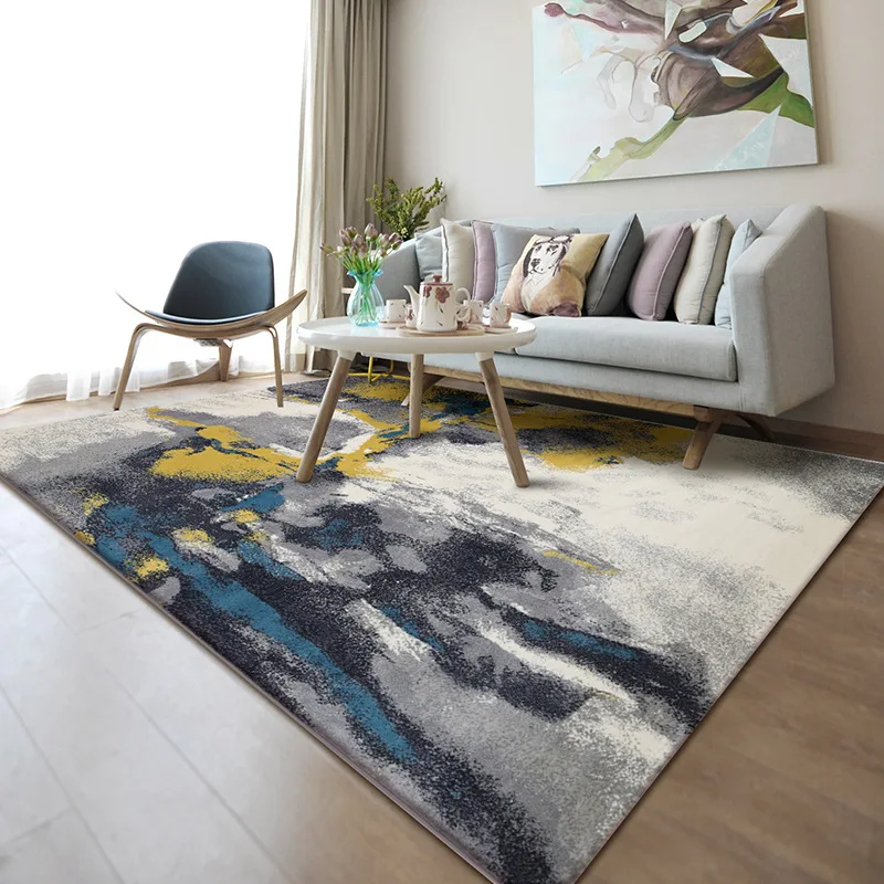 Абстрактный ковер для спальни толстый тканый полипропиленовый современный