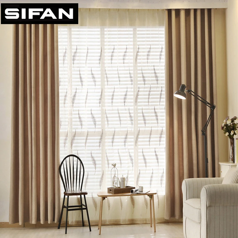 Blackout Curtains Solid Color Faux Linen Blackout Curtains for Living Room Modern Curtains for Bedroom Window kitchen Blinds