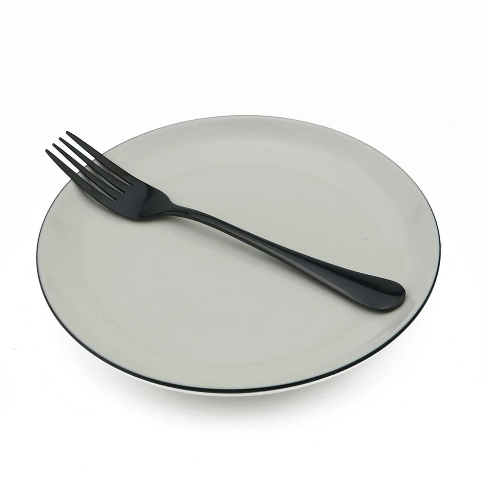 JASHII Корейская Десертная Вилка для салата, черная вилка для ужина, разноцветная Радужная посуда, столовая посуда с длинной ручкой, вилки для фруктов, столовые приборы