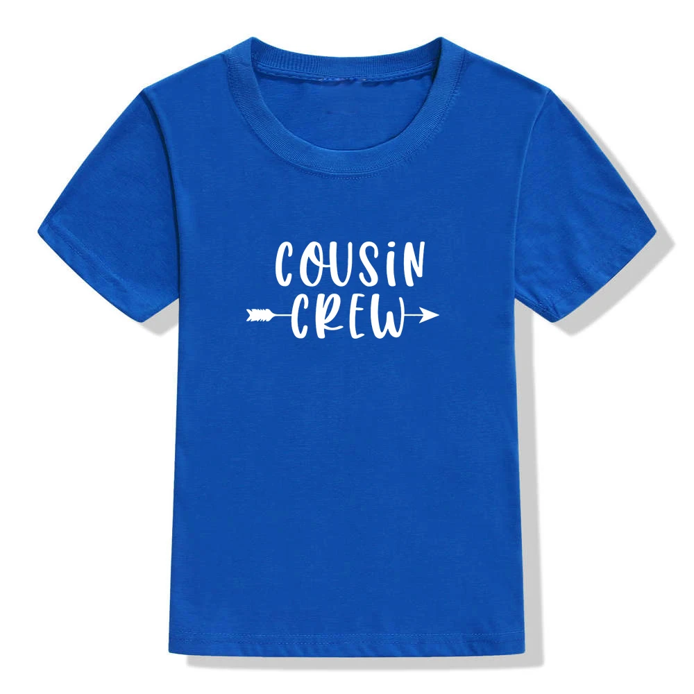 Cousin Crew Letter Print Kids Tshirt Summer Short Sleeve Graphic Tee Shirt Boys Girls Tee Fashion Casual Tops Tee Shirt Clothes