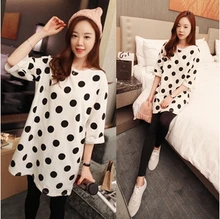 Casual summer style polka dots patterns Cotton maternity clothes big size Pajama Sets pajama for pregnant leisure wear