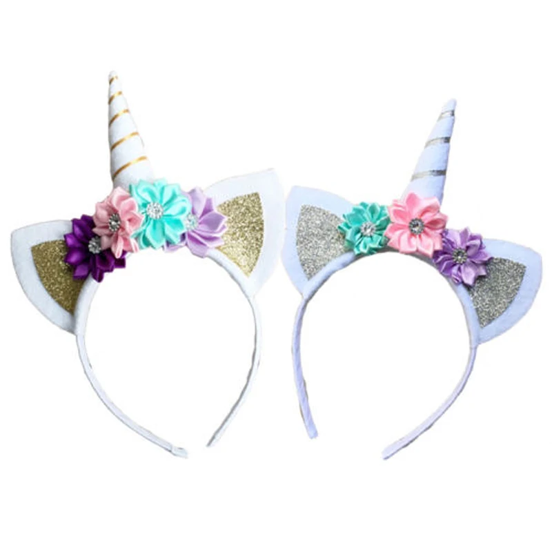 Ободок для волос в вечерние рога единорога с цветком розы|unicorn horn|hair headbandfancy headband |