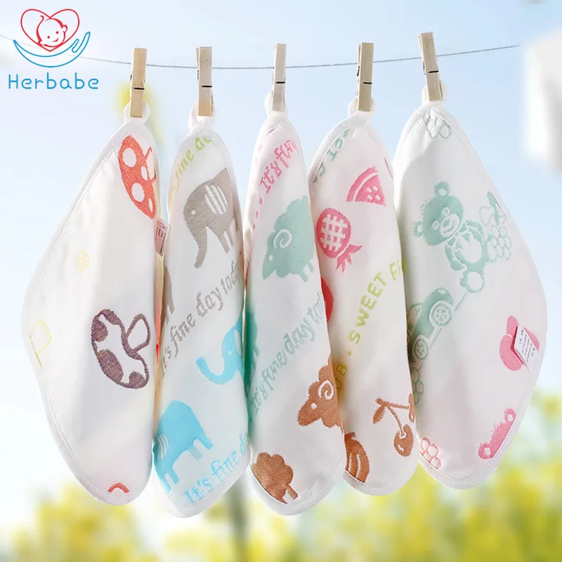 Herbabe 5pcs Baby Bath Towel 6 Layers 100% Gauze Cotton Baby Face Towels Square Baby Washcloths Kids Handkerchief Newborn Stuff Herbabe 5pcs Baby Bath Towel 6 Layers 100% Gauze Cotton Baby Face Towels Square Baby Washcloths Kids Handkerchief Newborn Stuff